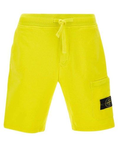 Stone Island Cotton Shorts - Yellow