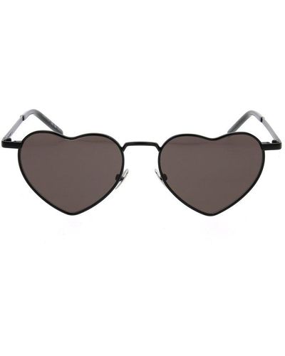 Saint Laurent Loulou Heart-shape Frame Sunglasses - Grey