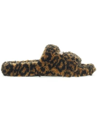 Balenciaga Furry Slide Sandals - Multicolour