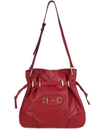 Gucci 1955 Horsebit Bucket Bag - Red