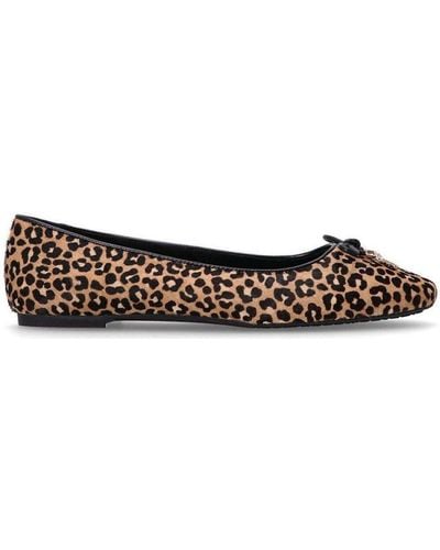 Michael Kors Michael Nori Leopard Printed Ballet Flat Shoes - Brown