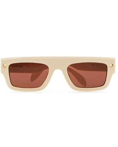 Alexander McQueen Rectangular-frame Sunglasses - White