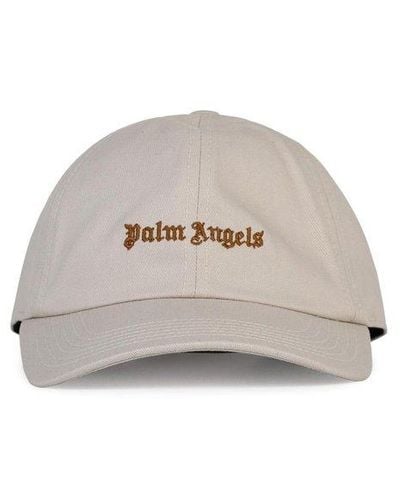 Palm Angels Logo Embroidered Baseball Cap - Natural