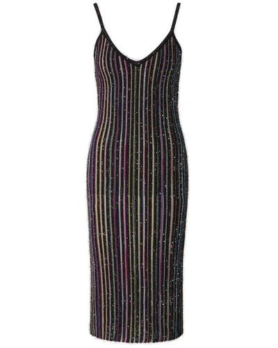 M Missoni Glitter Striped Dress - Black