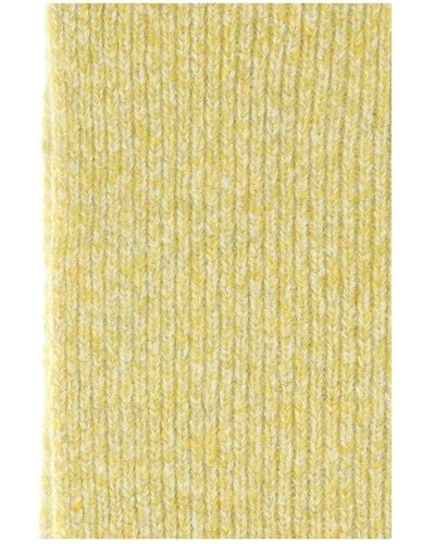 Dries Van Noten Ribbed Knit Scarf - Yellow