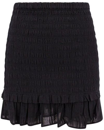 Isabel Marant Frilled Hem Mini Skirt - Black