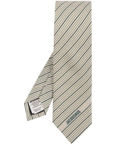 Jacquemus Striped Tie, - White