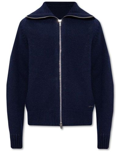 Jacquemus Navy Blue 'meunier' Sweater With High Neck