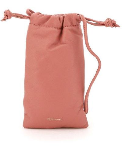 Mansur Gavriel Pillow Necklace Crossbody Bag - Pink