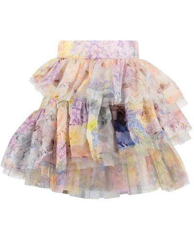 Zimmermann Ruffled Tulle Skirt - Multicolor