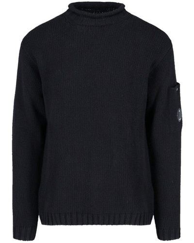C.P. Company Lens-detailed High-neck Sweater - Blue