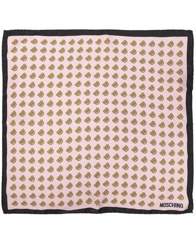 Moschino Silk Pocket Square - Pink