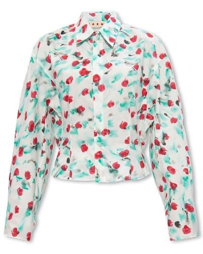 Marni Shirt With Floral Motif - White