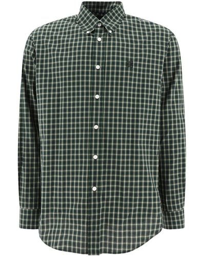 Givenchy Checked Shirt In Poplin - Green