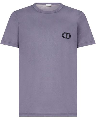 Dior Cd Icon Embroidery T-shirt - Purple