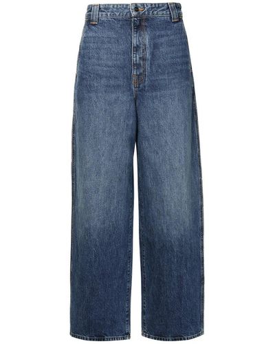 Khaite 'bacall' Blue Cotton Jeans