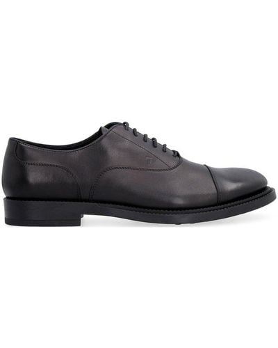 Tod's Smooth Leather Lace-up Shoes - Black