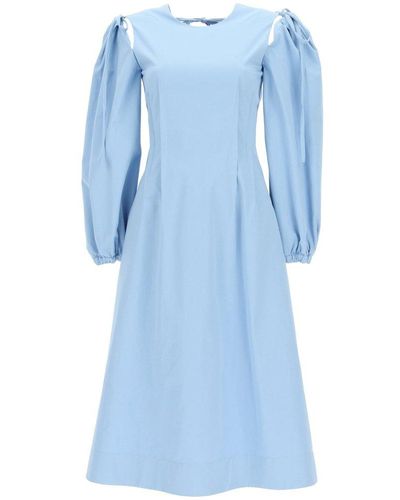 MSGM Midi Dress With Pintucks - Blue