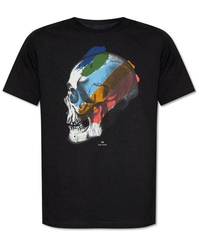 PS by Paul Smith Skull Printed Crewneck T-shirt - Black