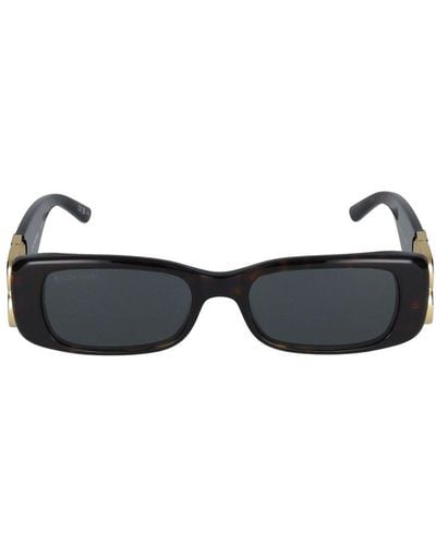 Balenciaga Rectangular Frame Sunglasses - Black