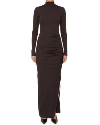 Dolce & Gabbana Milano Rib Midi Jersey Dress - Brown