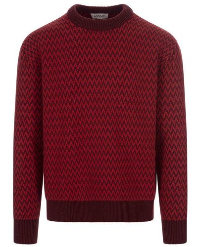 Lanvin Curb Crewneck Sweater - Red