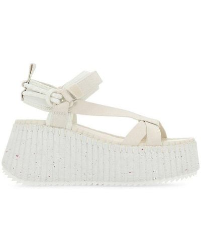 Chloé Crossover Strap Chunky Sandals - Natural