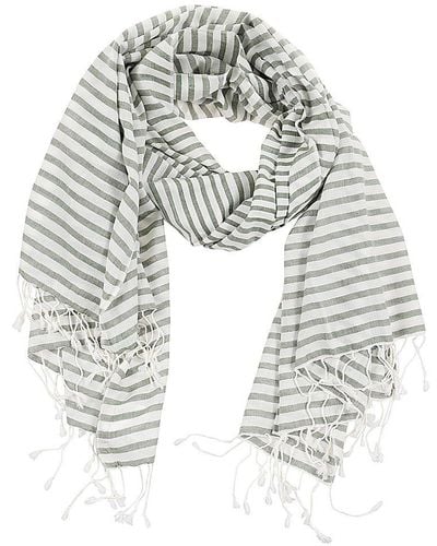 Weekend by Maxmara Yarn-dyed Striped Stole - White