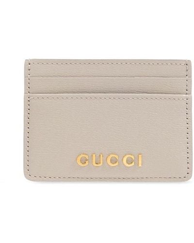 Gucci Card Case With Logo, - Natural