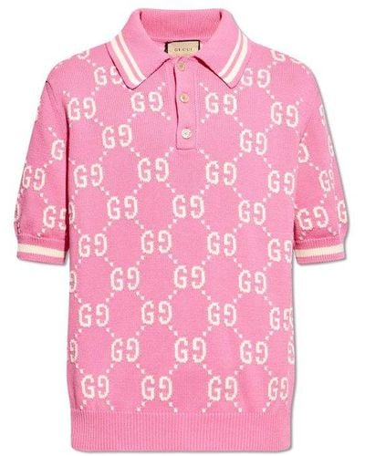 Gucci Monogrammed Polo Shirt - Pink