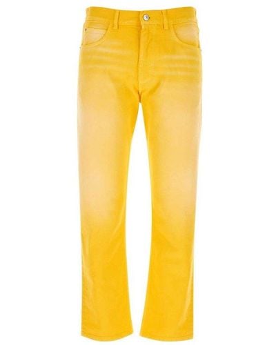 Marni Bleached-effect Straight-leg Jeans - Yellow