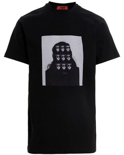 424 Graphic Printed Crewneck T-shirt - Black
