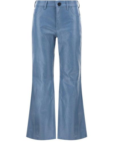 Marni Leather Trousers - Blue