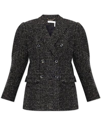 Chloé Double-Breasted Cropped Jacket - Black