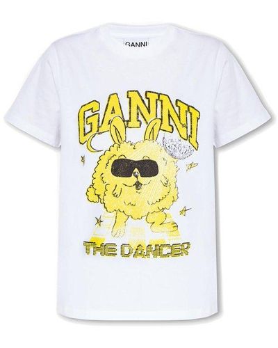 Ganni Printed T-shirt - White