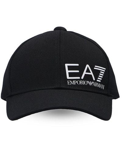 EA7 Logo-printed Curved Peak Baseball Cap - Black