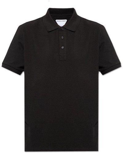 Bottega Veneta Women Black Stretch Cotton Blend Polo Shirt