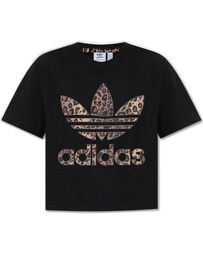 adidas Originals Short-sleeve Logo Graphic Cotton T-shirt - Black