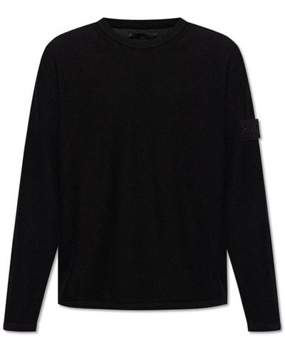 Stone Island Crewneck Sleeved Sweatshirt - Black