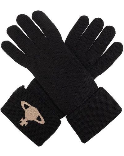 Vivienne Westwood Gloves With Logo, - Black
