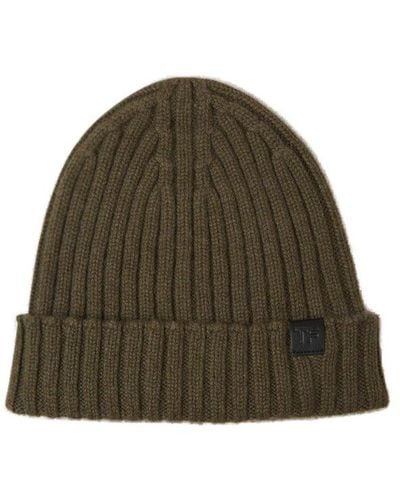 Tom Ford Logo Patch Knitted Beanie - Green