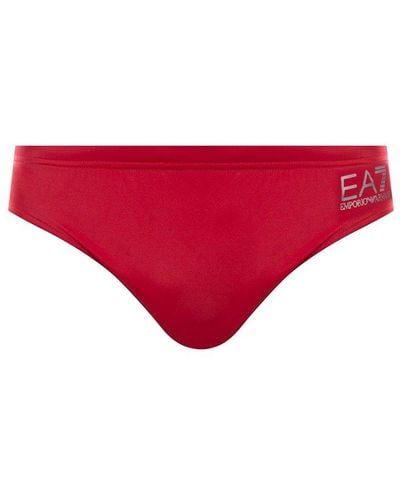 EA7 Branded Swimming Briefs - Red
