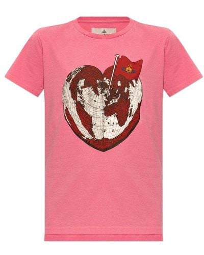 Vivienne Westwood Graphic Printed Crewneck T-shirt - Pink
