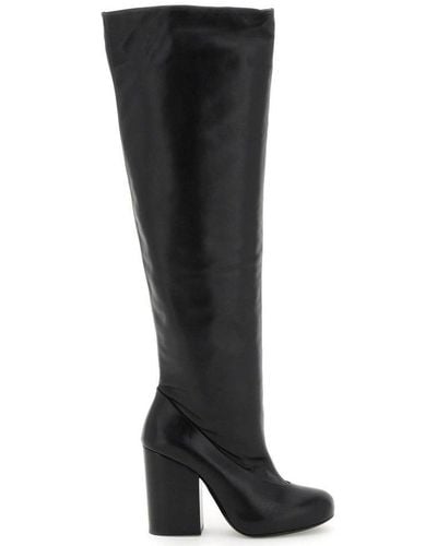 Lemaire Zip Detailed Block Heel Boots - Black