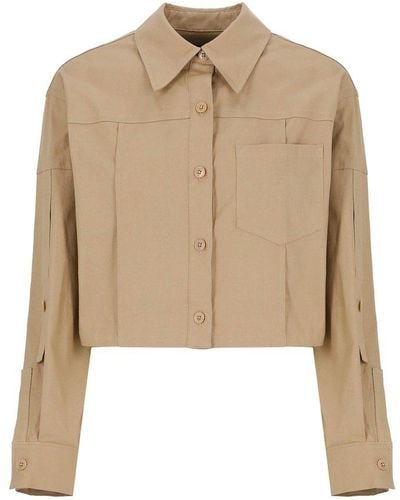 3.1 Phillip Lim Cropped Convertible Shirt Jacket - Natural