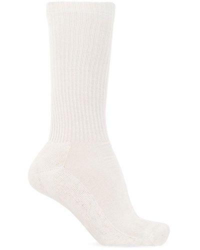 Rick Owens DRKSHDW Socks With Logo, - White