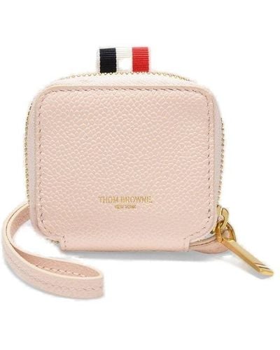 Thom Browne 4-bar Detailed Zippered Coin Purse - Pink