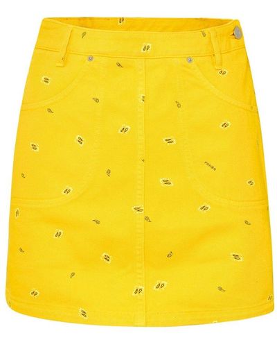 KENZO Yellow Cotton Mini Skirt