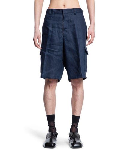 Prada Logo-patch Cargo Shorts - Blue
