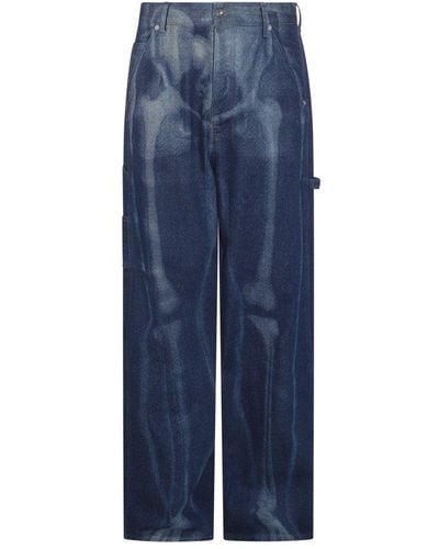 Off-White c/o Virgil Abloh Blue Denim Body Scan Tailor Jeans